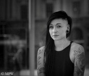 Rebecca in black and white